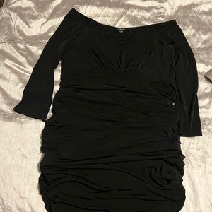 Little Black Dress, ruched knee-length bodycon dress